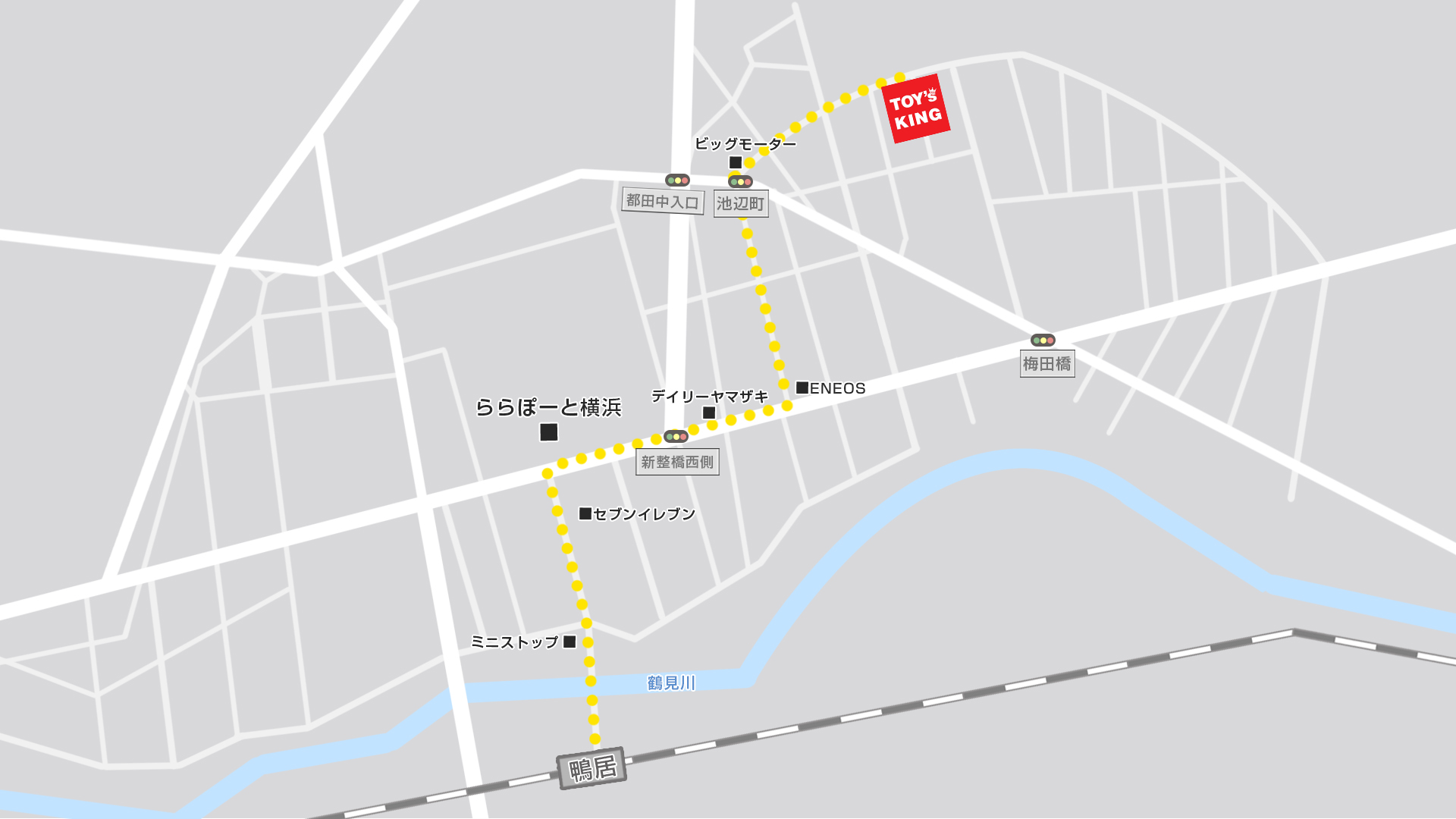 トイズキング神奈川MAP 神奈川店の道案内